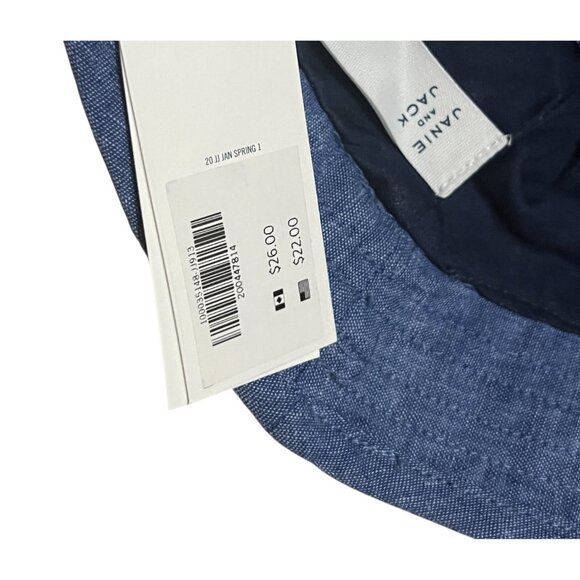 Janie & Jack Denim Anchor Bucket Sun Hat Sz 12-18 Months Blue Unisex - Picture 4 of 5